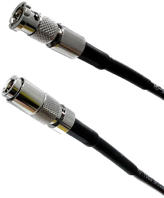 Main image of 12G Rated HDBNC (Micro BNC) to Din 1.0/2.3 Video Coaxial Cable, Black, 3ft