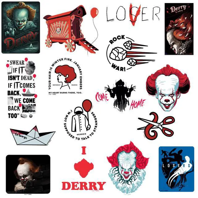 Alt view image 3 of 5 - IT Chapter Two 200 Vinyl Stickers Waterproof Die-Cut Decals Laptop Car