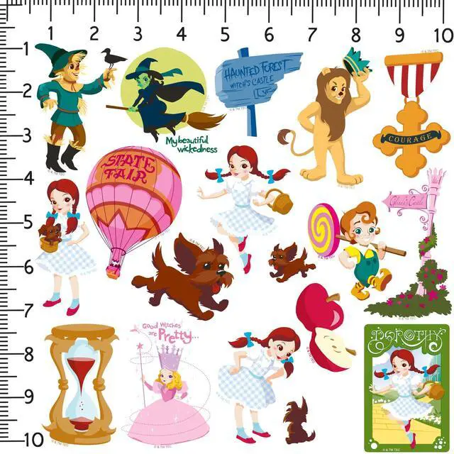 Alt view image 2 of 6 - The Wizard of Oz Cute Collection 200 Vinyl Stickers Waterproof Die-Cut Car