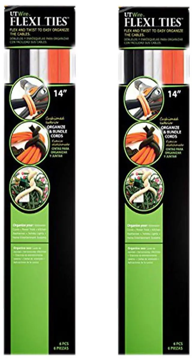 Main image of 14" Flexi Ties Cable Wrap - (Orange/Gray/Black) - 12 Count
