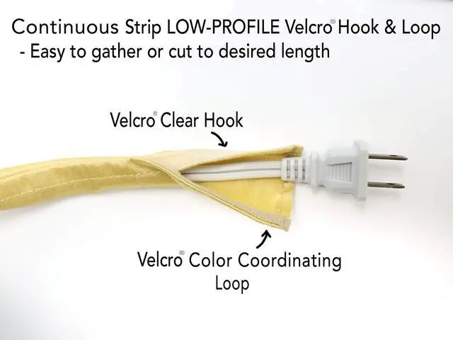 Alt view image 2 of 6 - Straw Tan Lamp Cord Cover Thin-Style Faux Silk 9 ft Long