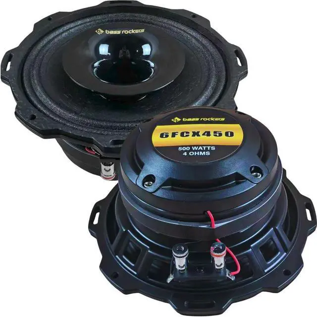 Alt view image 2 of 6 - 6FCX450 2-Way Coaxial Car Speakers (Pair) 250W RMS / 500W Max, 4 Ohm, 97 dB High Sensitivity, 120Hz20kHz Frequency Response, Includes Protective Grilles