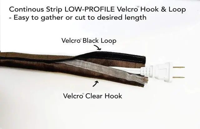 Alt view image 3 of 6 - Night Lamp Cord Cover Thin-Style Faux Silk 9 ft Long Black