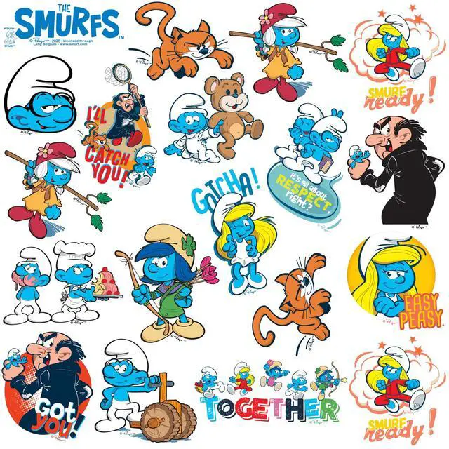Alt view image 3 of 6 - The Smurfs Set 2 100 Vinyl Stickers Waterproof Die-Cut Decals Laptop Car