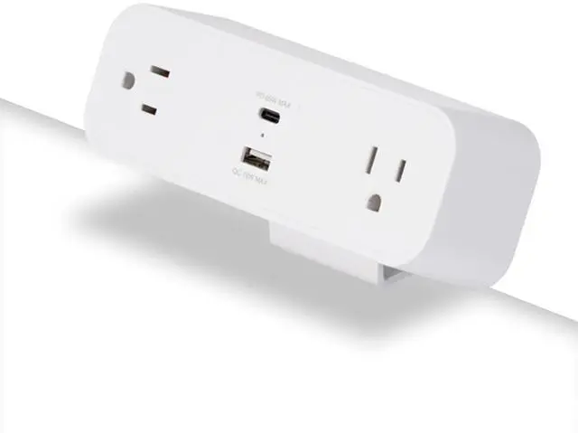 Main image of DuoMount Desk Clamp Power Strip USB-C & USB-A Charging Desk Power Strips with 10ft Cord, Edge Mount Hub for Home Office and Gaming Accessories (White)