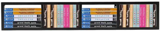 Main image of Wall Mount 34 Inch Media Storage Rack, CD DVD Organizer Metal Shelf, Cube Storage Media Shelf and Video Game Organizer (5, Black)