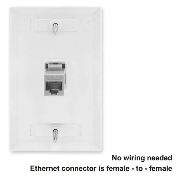 Alt view image 2 of 2 - One Port RJ11 - Telephone decorative printed keystone style wall plate. CAT3 - RJ12 Female to Female phone jack. Works for phones, fax, ect. - Bath Brushes