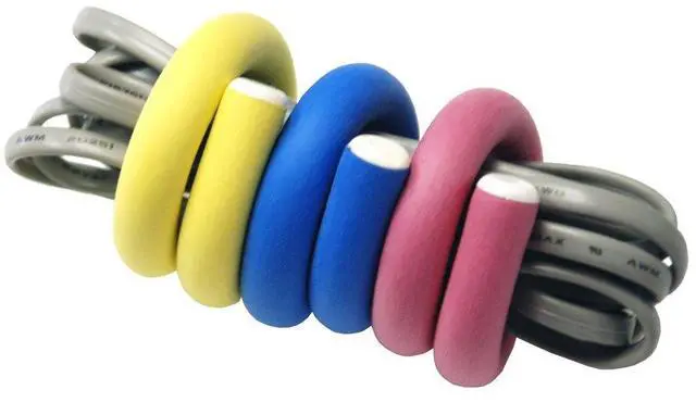 Alt view image 3 of 4 - 5" Flexi Ties Cable Wrap - (Yellow/Pink/Blue) - 16 Count