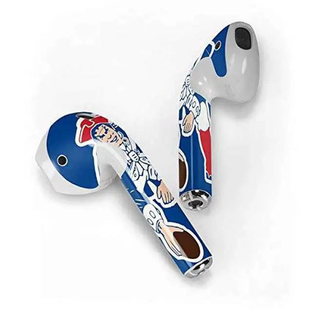 Alt view image 2 of 4 - Decal Audio Skin Compatible with Apple AirPods - Officially Licensed NFL New England Patriots Retro Logo Design