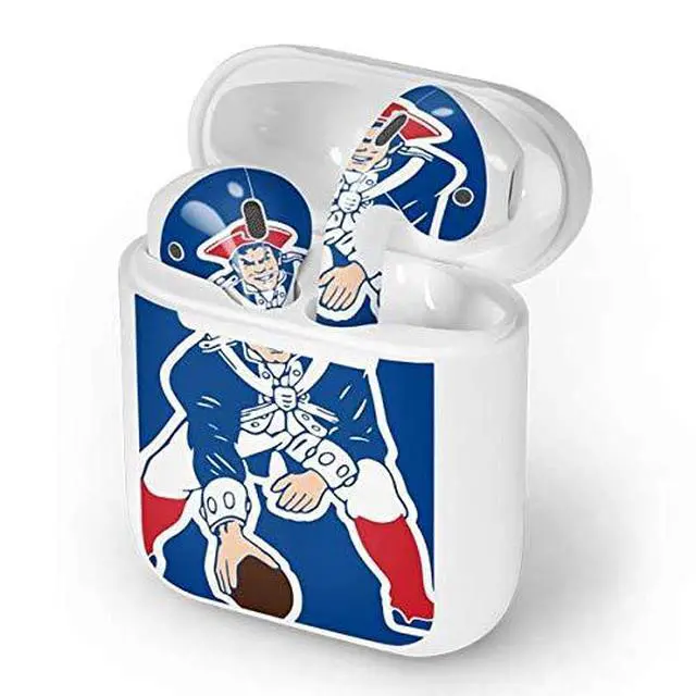 Alt view image 4 of 4 - Decal Audio Skin Compatible with Apple AirPods - Officially Licensed NFL New England Patriots Retro Logo Design
