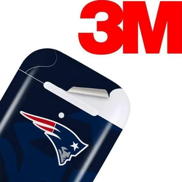 Alt view image 3 of 4 - Decal Audio Skin Compatible with Apple AirPods - Officially Licensed NFL New England Patriots Double Vision Design