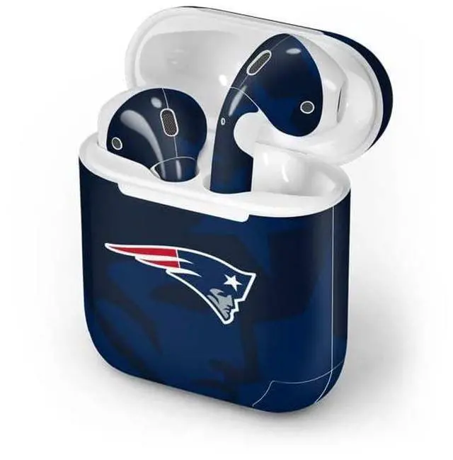 Alt view image 4 of 4 - Decal Audio Skin Compatible with Apple AirPods - Officially Licensed NFL New England Patriots Double Vision Design