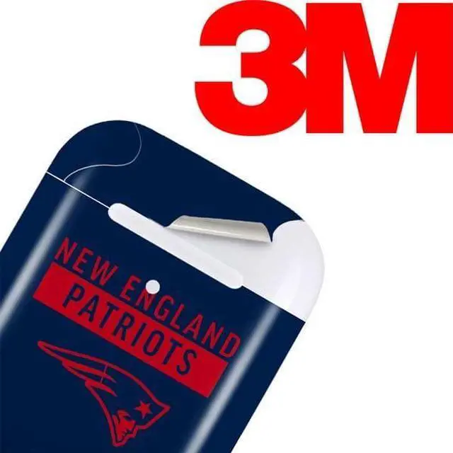 Alt view image 3 of 4 - Decal Audio Skin Compatible with Apple AirPods - Officially Licensed NFL New England Patriots Blue Performance Series Design