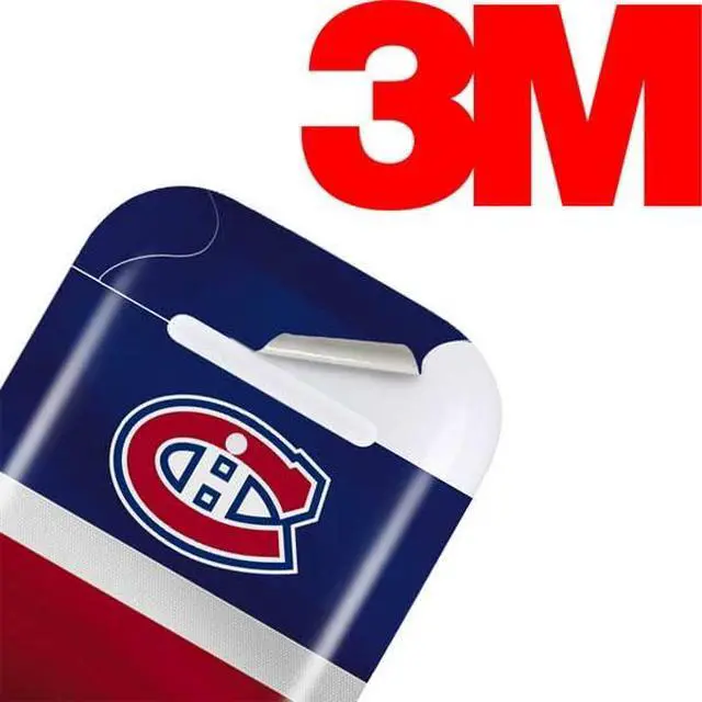 Alt view image 3 of 4 - Decal Audio Skin Compatible with Apple AirPods - Officially Licensed NHL Montreal Canadiens Jersey Design