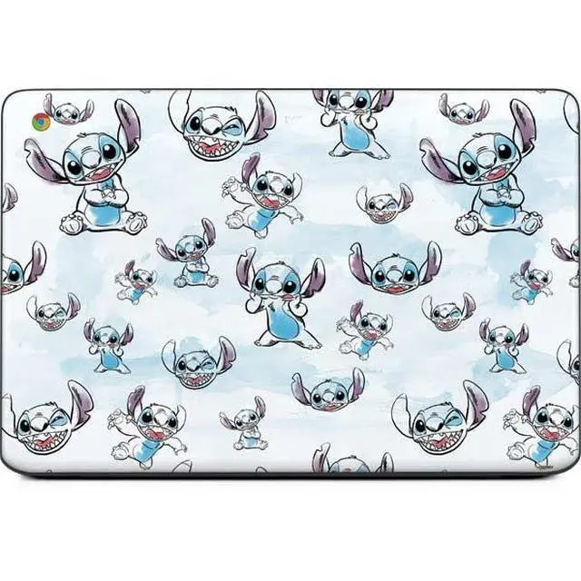 Alt view image 2 of 4 - Decal Laptop Skin Compatible with Chromebook 14 G5 - Officially Licensed Disney Lilo and Stitch Pattern Design