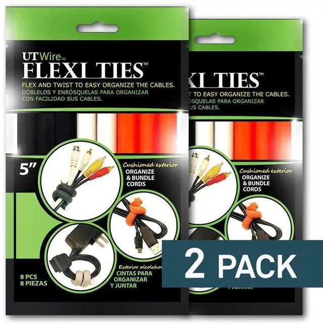 Main image of 5" Flexi Ties Cable Wrap - (Orange/Gray/Black) - 16 Count