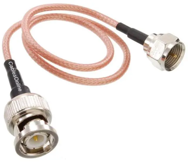 Main image of CablesOnline, 6-feet F-Type Male to BNC Male 50-Ohm RG316 Coax Low Loss Jumper Cable