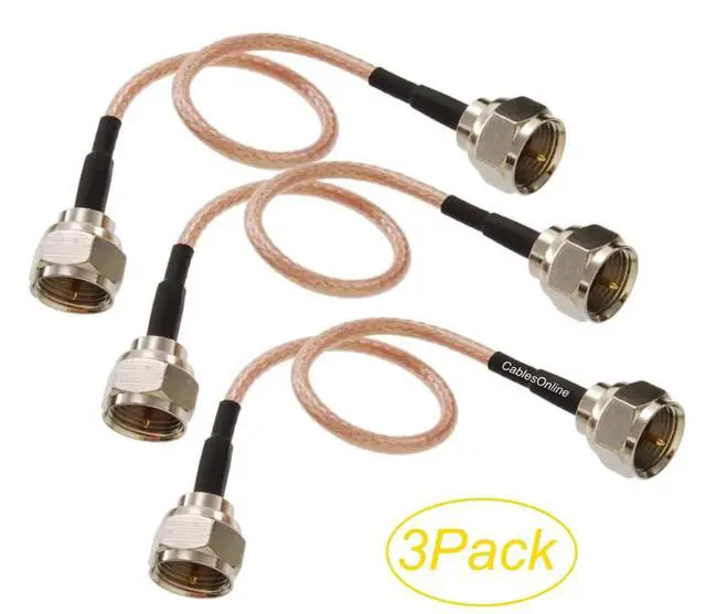 Alt view image 5 of 5 - CablesOnline, 3-Pack 6-inches Slim Coax 75-ohm RG179 with F-Type Connectors TV, Satellite & Antenna Cable, SI-FF100-3