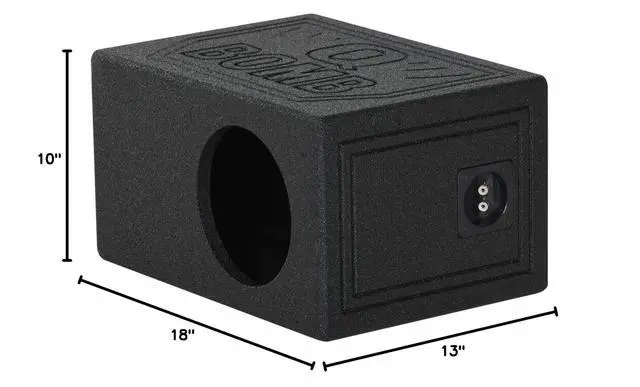 Alt view image 4 of 5 - RQB65 Single 6.5" Ported Subwoofer Enclosure, Bedlined Sub Box | 1.01 Cu Ft Air Space, Side Ported, 3/4 MDF, Spring Loaded Terminal, 34hz Tuning Frequency