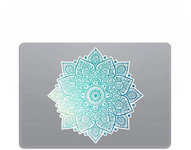 Main image of Mandala Laptop Sticker Decal - Removable Waterproof White Vinyl Decals Stickers - Mandalas Light Green Turquoise Sticker Partial Skin Compatible with Computer MacBook Air Pro 13 15 inch Mac