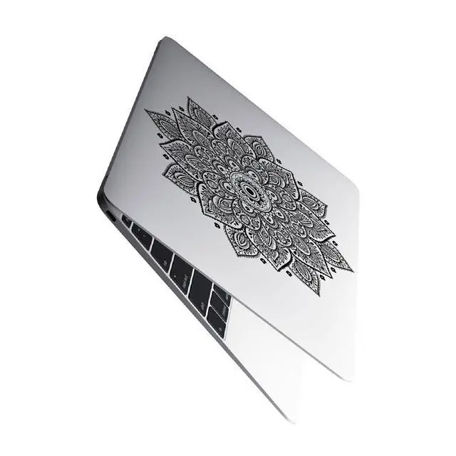 Alt view image 5 of 7 - Black Mandala Laptop Sticker - Waterproof Transparent Large Vinyl Decals Partial Skin - Compatible with Computer Laptops & MacBook 13 15 Mac