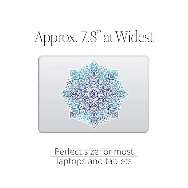 Alt view image 5 of 7 - Mandala Laptop Sticker Decal - Removable Waterproof White Vinyl Decals Stickers - Mandalas Blue Sticker Starry Night Partial Skin Compatible with Computer MacBook Air Pro 13 15 inch Mac
