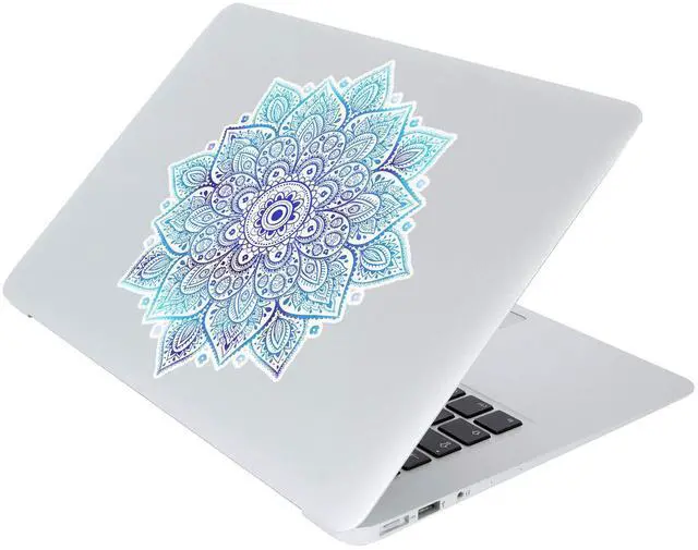Main image of Mandala Laptop Sticker Decal - Removable Waterproof White Vinyl Decals Stickers - Mandalas Blue Sticker Starry Night Partial Skin Compatible with Computer MacBook Air Pro 13 15 inch Mac