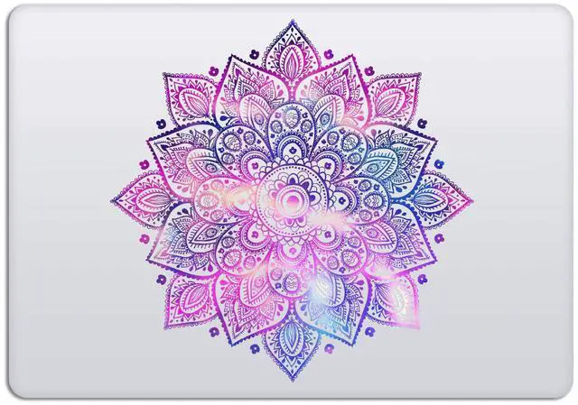 Main image of Mandala Laptop Sticker Decal - Waterproof Transparent Vinyl Decals Stickers - Mandalas Purple Pink Blue Sticker Partial Skin Compatible with Computer MacBook Air Pro 13 15 inch Mac Retina