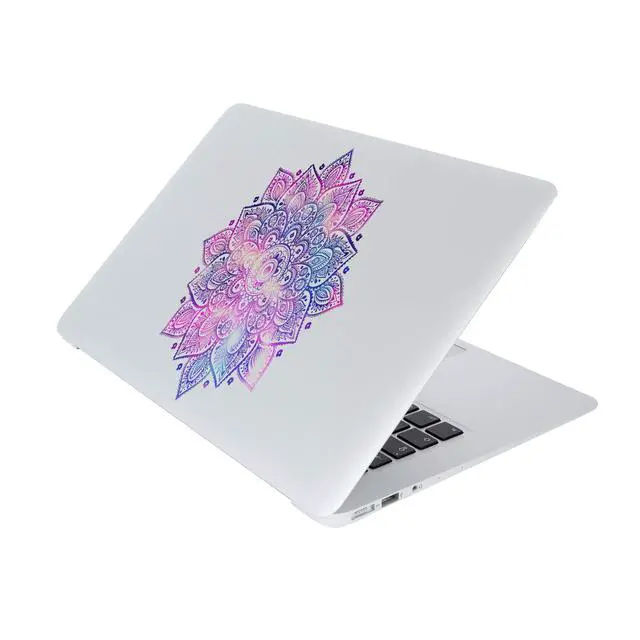 Alt view image 4 of 6 - Mandala Laptop Sticker Decal - Waterproof Transparent Vinyl Decals Stickers - Mandalas Purple Pink Blue Sticker Partial Skin Compatible with Computer MacBook Air Pro 13 15 inch Mac Retina