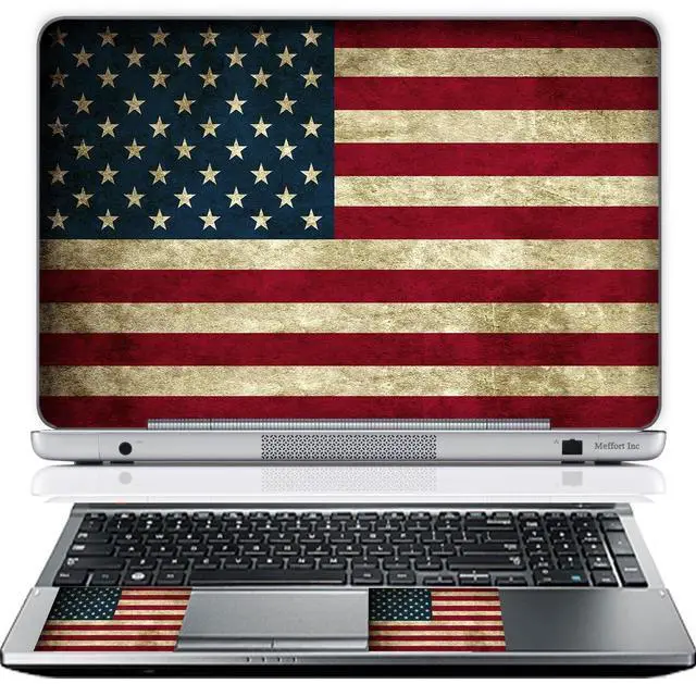 Main image of 11.6 12 Inch Laptop Skin Sticker Cover Premium Sticker Cover Art Decal Decorative (Included 2 Wrist Pad Skins) - USA Flag