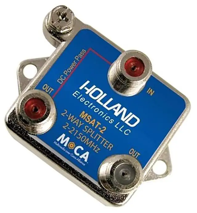 Alt view image 2 of 5 - Splitter, 2-Way, MoCa enabling, 2-2150Mhz, DirecTV Approved
