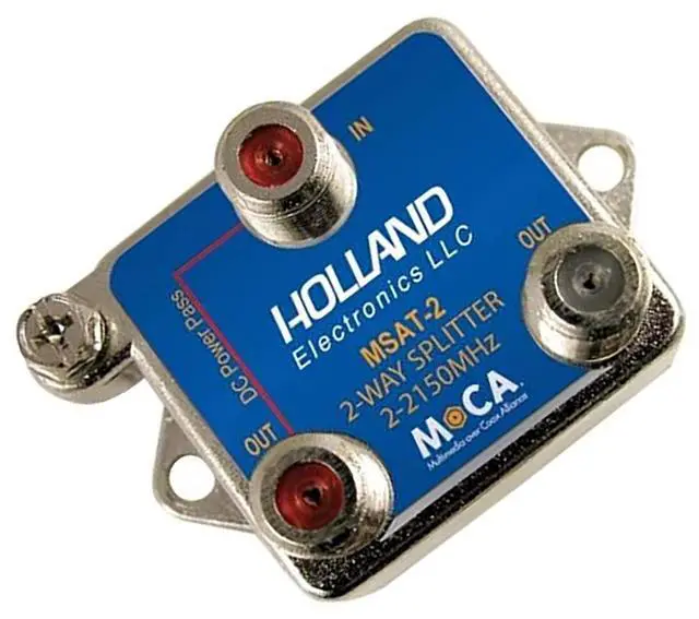 Alt view image 3 of 5 - Splitter, 2-Way, MoCa enabling, 2-2150Mhz, DirecTV Approved
