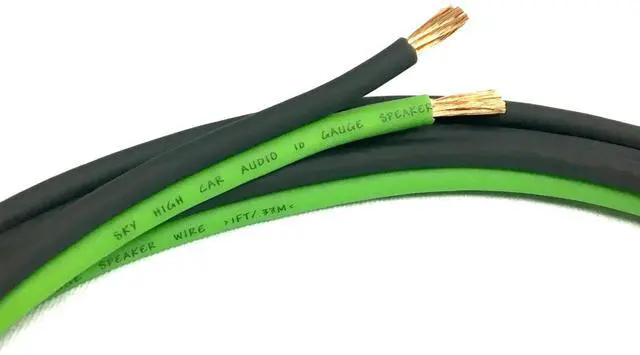 Main image of 10' feet True 10 Gauge AWG CCA Speaker Wire Green/Black Car Home Audio