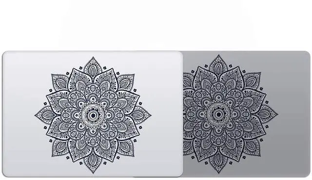 Main image of Mandala Laptop Sticker Decal - Waterproof Clear Vinyl Decals Stickers - Black Mandalas Sticker Cosmic Noir Partial Skin Compatible with Computer Laptops MacBook Air Pro 13 15 inch Mac