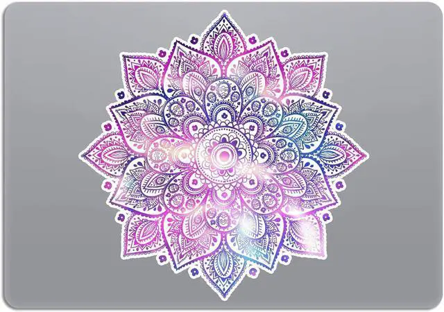 Main image of Mandala Laptop Sticker Decal - Removable Waterproof White Vinyl Decals Stickers - Mandalas Purple Pink Sticker Starry Night Partial Skin Compatible with Computer MacBook Air Pro 13 15 inch Mac