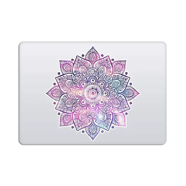 Alt view image 7 of 7 - Mandala Laptop Sticker Decal - Removable Waterproof White Vinyl Decals Stickers - Mandalas Purple Pink Sticker Starry Night Partial Skin Compatible with Computer MacBook Air Pro 13 15 inch Mac