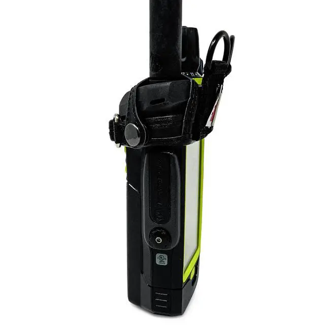 Alt view image 7 of 7 - Holder Case for Motorola APX Next XN with D Rings, Black Leather Duty Belt Holsterr, Heavy Duty, V4