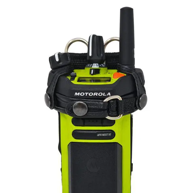 Alt view image 3 of 7 - Holder Case for Motorola APX Next XE with D Rings, Black Leather Duty Belt Holsterr, Heavy Duty, V4 (Black APXNEXT-XE)