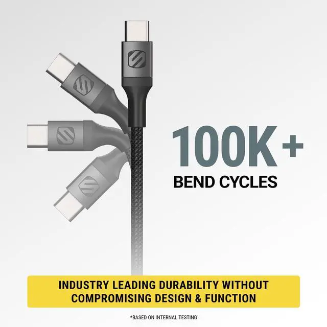 Alt view image 4 of 4 - CAB4-SP Strikeline Premium 15W USB to Type-C Charge & Sync Braided Cable 4-ft. Space Gray
