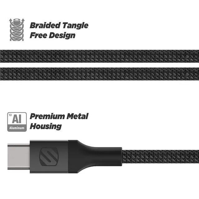 Alt view image 2 of 4 - CAB4-SP Strikeline Premium 15W USB to Type-C Charge & Sync Braided Cable 4-ft. Space Gray