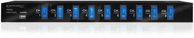 Main image of Power Supply Strip, 9 Power Outlet with Switches | 5V USB Charging Port, 1800 Watts Max Load Power Conditioner, High Load Power Electric Extension Cord Strip, 4 Ft