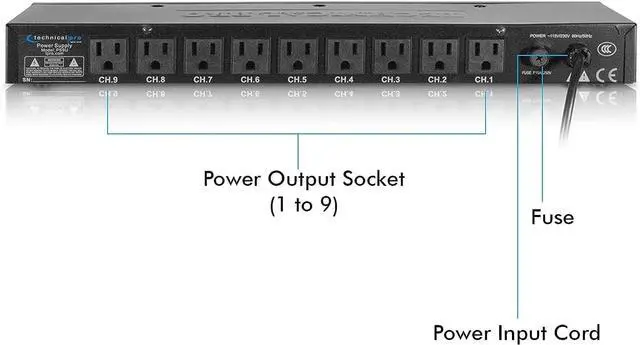 Alt view image 3 of 7 - Power Supply Strip, 9 Power Outlet with Switches | 5V USB Charging Port, 1800 Watts Max Load Power Conditioner, High Load Power Electric Extension Cord Strip, 4 Ft