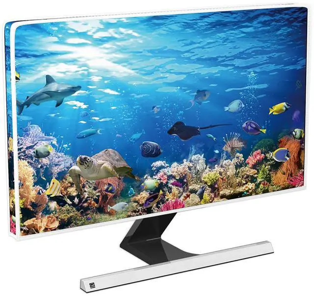 Main image of Underwater Waterproof Screen TV Cover 45,46,47,48 Inch Ocean Undersea Life Tropical Fish Turtle Coral Design Television Covers Dust-Proof Anti-Scratch Protective Cover for LED LCD OLED TVs