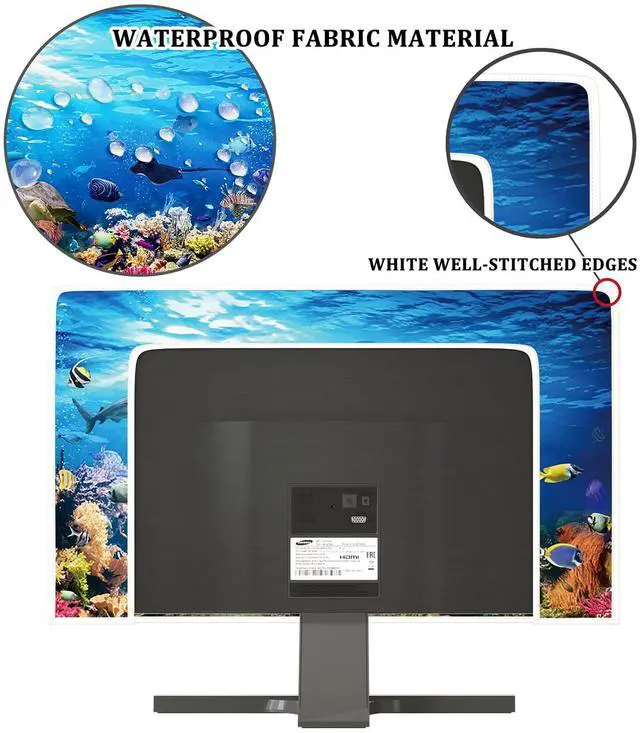 Alt view image 3 of 7 - Underwater Waterproof Screen TV Cover 45,46,47,48 Inch Ocean Undersea Life Tropical Fish Turtle Coral Design Television Covers Dust-Proof Anti-Scratch Protective Cover for LED LCD OLED TVs