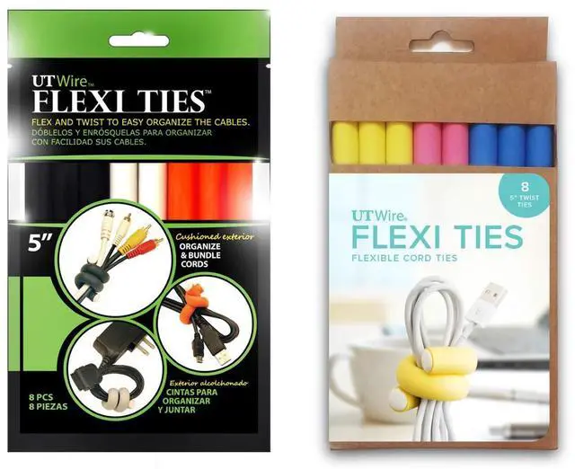 Main image of 5" Flexi Ties Cable Wrap - (Orange/Gray/Black/Yellow/Pink/Blue) - 16 Count