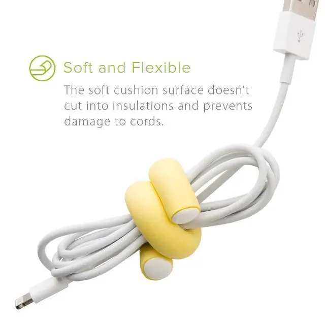 Alt view image 3 of 6 - 5" Flexi Ties Cable Wrap - (Orange/Gray/Black/Yellow/Pink/Blue) - 16 Count