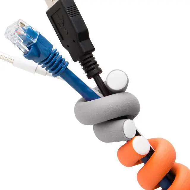 Alt view image 4 of 6 - 5" Flexi Ties Cable Wrap - (Orange/Gray/Black/Yellow/Pink/Blue) - 16 Count