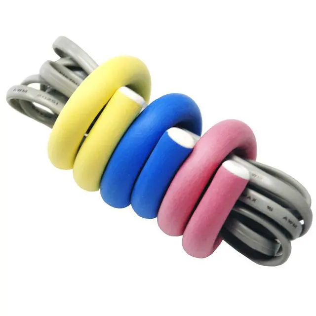 Alt view image 6 of 6 - 5" Flexi Ties Cable Wrap - (Orange/Gray/Black/Yellow/Pink/Blue) - 16 Count
