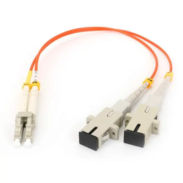 Alt view image 2 of 4 - 1ft Fiber Optic Adapter Cable LC (Male) to SC (Female) Multimode 50/125 Duplex