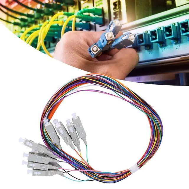 Alt view image 3 of 7 - 12-Core SC/UPC Multimode Fiber Pigtail Cable 1.5m, Carrier-Class 62.5/125 Bundle Jumper Ceramic Core, for Routers Switches Networking Equipment
